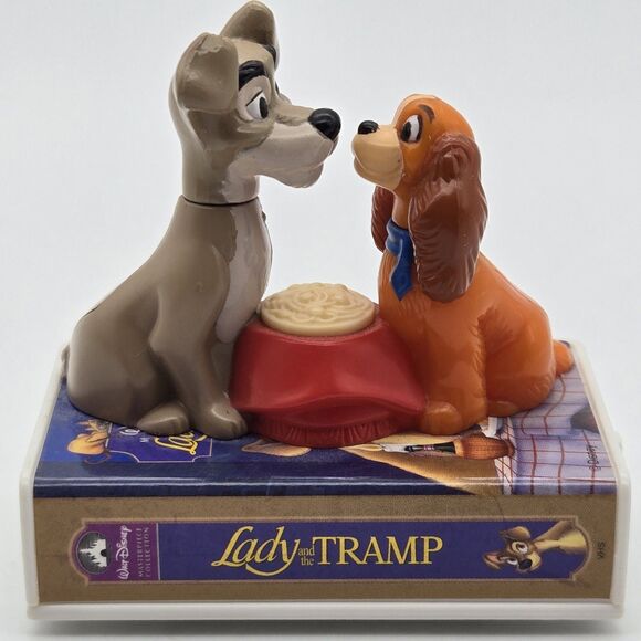 Disney Lady and the Tramp Push Toy Figure Vintage Movie Scene Collectible - Picture 1 of 8